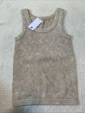 Silver Icing Women's Reversible Ribbed Tank Top - Beige